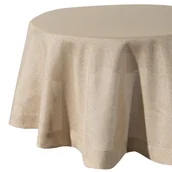 Obrusy i serwetki - Obrus Stella 1 180 cm okrągły złoty o strukturze płótna z dodatkiem złotej nici Eurofirany - miniaturka - grafika 1