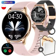 Smartwatch - Rubicon RNCF30 Różowy, Czarny - miniaturka - grafika 1
