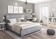 Łóżka - Łóżko Tapicerowane Lanciano 160X200 Z Pojemnikiem Touch Me 11 Jasnoszare - miniaturka - grafika 1