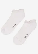 Skarpetki damskie - Białe Skarpety z Bawełny Typu Stopki z Napisem Marianis - miniaturka - grafika 1