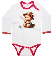 Body dla niemowląt - Body dziecięce Pluszowy Miś Wędkarz Łowiący Rybę Dzień Misia 62/68 - miniaturka - grafika 1