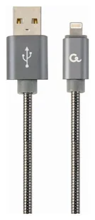 Gembird USB 2.0 AM/8-pin lightning M oplot metalizowany 1m szary - Kable USB - miniaturka - grafika 1