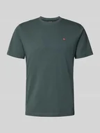 Koszulki męskie - T-shirt z wyhaftowanym logo i okrągłym dekoltem - miniaturka - grafika 1