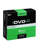 Nośniki danych - DVD-R INTENSO 4,7GB X16 10-PACK KOPERTA 4101652 - miniaturka - grafika 1
