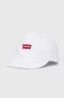 Czapki dla dzieci - Levi's czapka z daszkiem bawełniana dziecięca LAN LEVI'S BATWING SOFT CAP kolor biały z aplikacją - miniaturka - grafika 1