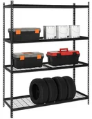 Szafy i regały magazynowe - Regał stalowy z 4 półkami 183x150x54 cm 1600 kg do garażu, piwnicy UNIWERSALNY - miniaturka - grafika 1