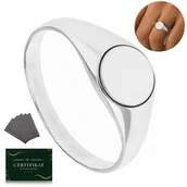 Sygnety - SREBRNY SYGNET MĘSKI POLEROWANY, GŁADKI, PRÓBA 925, ROZMIAR 22 + CERTYFIKAT - Golden Haus - miniaturka - grafika 1