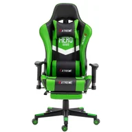 Fotele gamingowe - Fotel  EXTREME HERO Green Gamingowy dla Graczy z podnóżkiem - miniaturka - grafika 1