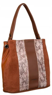 Torebka damska na ramię A4 w brązowym kolorze - David Jones - Torebki damskie - miniaturka - grafika 1