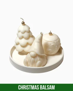 Zestaw Świąteczny Skrzat - 4 elementy - 3 świeczki - Podstawka - Świece - miniaturka - grafika 1