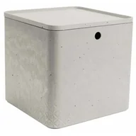 Pudła i pojemniki do przechowywania - CURVER Pojemnik do przechowywania kwadratowy XL z pokrywą BETON Curver 19,6 l 243402 - miniaturka - grafika 1