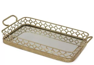Taca metal kolor złoty waga 1.94kg wys.10.5cm - Tace i patery - miniaturka - grafika 1