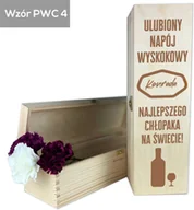 Gadżety dla niej i dla niego - Skrzynka na wino alkohol Ulubiony napój wyskokowy z imieniem - miniaturka - grafika 1