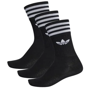 Adidas, Skarpety sportowe, 3-paack, Originals Solid Crew S21490, czarny, rozmiar 39/42 - Skarpetki damskie - miniaturka - grafika 1