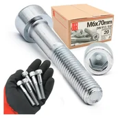 Śruby i nakrętki - Śruba imbusowa M6x70 z łbem walcowym DIN912 kl. 8.8 ampulowa ocynk 20szt - miniaturka - grafika 1