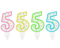 Urodziny dla dorosłych - GO Świeczka cyferka piątka 5 z kropeczkami - 1 szt. PF-SCK5 - miniaturka - grafika 1