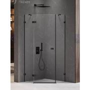 Kabiny prysznicowe - New Trendy EXK-3875 KABINA AVEXA BLACK PI$725CIOKąTNA L 90x90x200 CZYSTE 6mm ACTIVE SHIELD - miniaturka - grafika 1