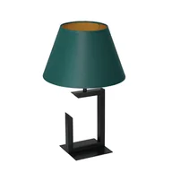Lampy stojące - Luminex H 450 Black 3398 Lampa stołowa lampka 1x60W E27 czarny/zielony/złoty - miniaturka - grafika 1