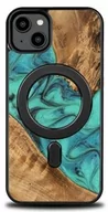 Etui i futerały do telefonów - Bewood Drewniane etui iPhone 15 Plus, Turquoise MagSafe - miniaturka - grafika 1