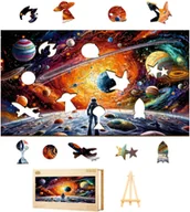 Puzzle - PUZZLE DREWNIANE DUŻE 250 ELEMENTÓW UKŁAD SŁONECZNY W DREWNIANYM PUDEŁKU - miniaturka - grafika 1