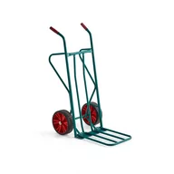 Inne urządzenia handlowo-usługowe - Wózek magazynowy DAVIS, 250 kg , pełne opny, zielony - miniaturka - grafika 1