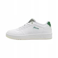 Sneakersy damskie - Buty damskie sneakersy sportowe Puma Court Classy Białe Skórzane Trampki - miniaturka - grafika 1