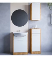 Meble łazienkowe - Łazienka NEPPA dąb artisan / biały laminat - miniaturka - grafika 1