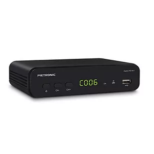 Metronic 441624 - Zapbox HD-SH.1 DVB-T2 HEVC odbiornik DVB, funkcja PVR, USB, HDMI, SPDIF, RJ45, pilot zdalnego sterowania, czarny - Tunery DVB-T - miniaturka - grafika 1