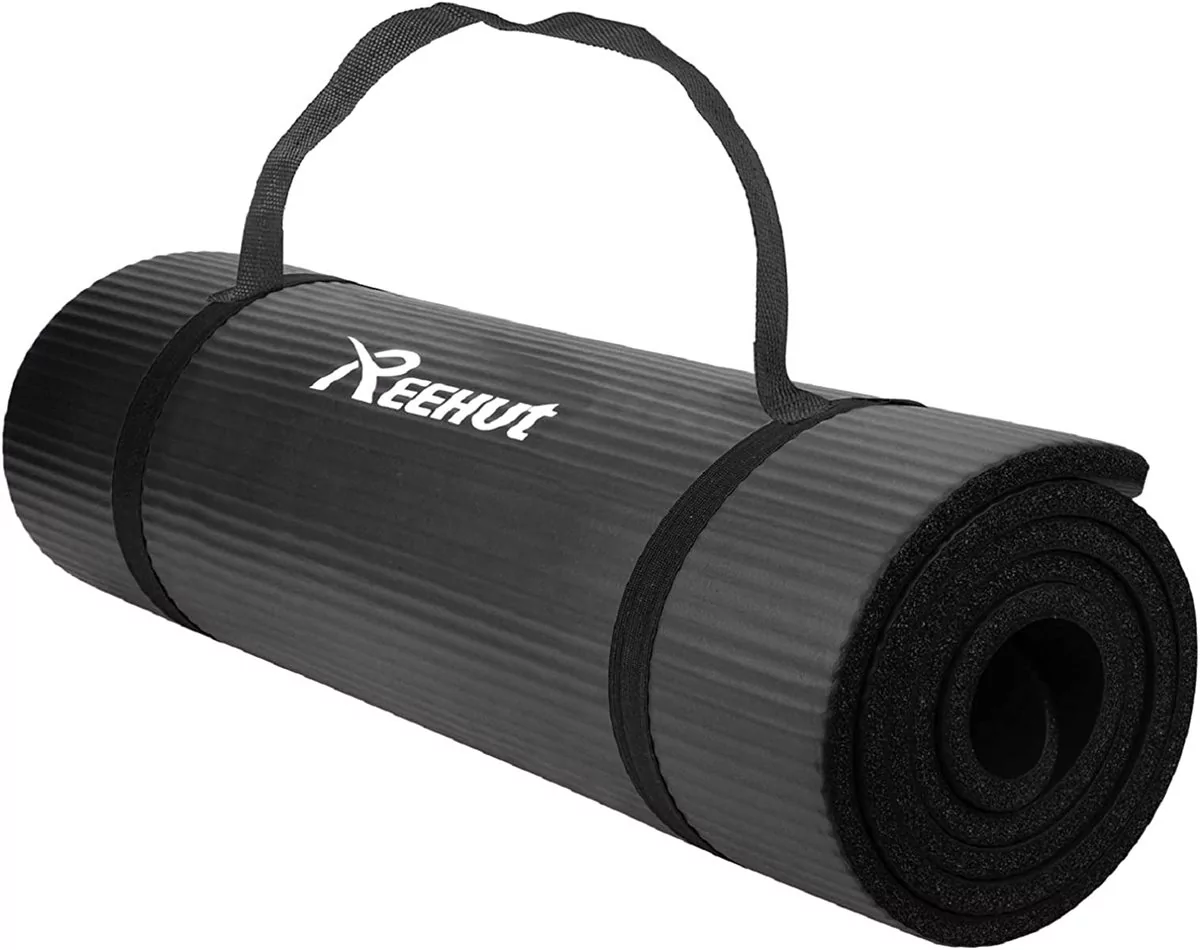 Mata Do Ćwiczeń Jogi Fitness Reehut Antypoślizgowa 183X61X1,2 Cm Gruba! Nbr! Czarna