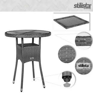 STOLIK KAWOWY OKRĄGŁY 60 CM TECHNORATTAN BALKON - Stoły ogrodowe - miniaturka - grafika 2