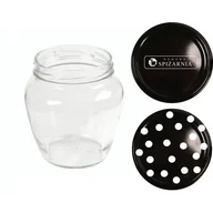 Pojemniki kuchenne - Słoik 0,55 l torre czarne Wieczko 4 szt. - miniaturka - grafika 1