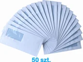 Koperty - Pako Koperta DL biała SK samoklejąca 110x220 mm - okienko 90x45 mm - 50 szt. - miniaturka - grafika 1