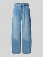 Spodnie damskie - Jeansy o luźnym kroju z czystej bawełny model ‘GIANNA’ - miniaturka - grafika 1