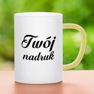 Kubki - Kubek z mrożonego szkła z żółtym uszkiem z Twoim nadrukiem - miniaturka - grafika 1
