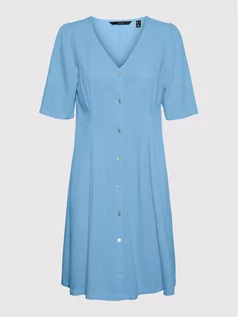 Sukienki - Vero Moda Sukienka koszulowa Jesmilo 10260355 Niebieski Regular Fit - grafika 1