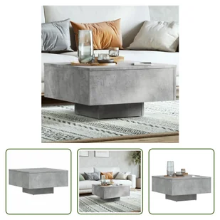 The Living Store stolik kawowy betonowy szary 60x60x31,5 cm materiał drewnopochodny - Ławy i stoliki kawowe - miniaturka - grafika 1