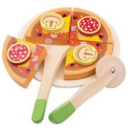 Zabawki AGD - New Classic Toys New Classic Toys Drewniana pizza salami do krojenia uniwersalny 48544-uniw - miniaturka - grafika 1