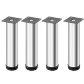 Zawiasy, okucia i inne akcesoria - Nogi meblowe - Regulowane na wysokość - Stal nierdzewna - 4 sztuki - 18 cm - Srebrne - miniaturka - grafika 1