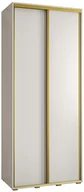 Szafy - Szafa przesuwna wysoka Davos 1 100 gł. 45 biały + biały + złoty / Abiks Meble - miniaturka - grafika 1
