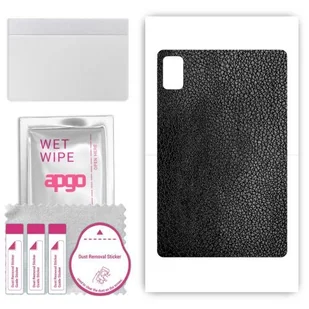 folia naklejka skórka strukturalna na TYŁ do Ulefone Tab A8 - Skóra Czarna - apgo SKINS - Akcesoria do tabletów i e-booków - miniaturka - grafika 1