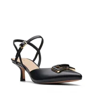 Półbuty damskie - Clarks Violet 55 Strap [Black Leather] - Rozmiar 39.5 - miniaturka - grafika 1