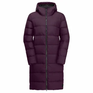 Damski płaszcz puchowy Jack Wolfskin FROZEN PALACE COAT W berry jam - M - Płaszcze damskie - miniaturka - grafika 1