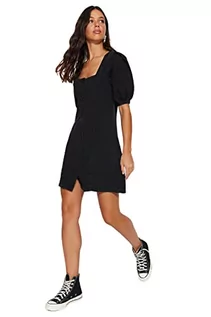 Sukienki - Trendyol Damska dopasowana sukienka dżinsowa, czarna, 36, Czarny, 34 - grafika 1