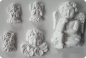 Akcesoria rzeźbiarskie - Forma do odlewów gipsu, aniołki, 5 elementów - miniaturka - grafika 1