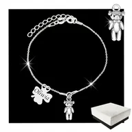 Biżuteria dla dzieci - Srebrna Bransoletka dla Dziewczynki GRAWER Imię z Imieniem Koniczynka 925 - miniaturka - grafika 1