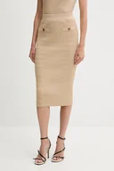 Spódnice - Guess spódnica EVANGELINE kolor beżowy midi ołówkowa W5YD66 Z0130 - miniaturka - grafika 1