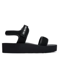 Sandały damskie - Sandały LOVE MOSCHINO JA16144I0OIQI00A Czarny - miniaturka - grafika 1