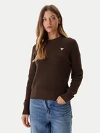 Swetry damskie - Guess Jeans Sweter W4BR08 Z3HM1 Brązowy Regular Fit - miniaturka - grafika 1