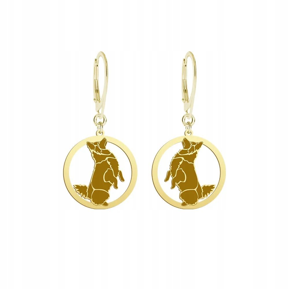 Kolczyki Złote z psem Swedish Lapphund 925 Biżuteria Prezent GRAWER GRATIS