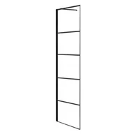 Ścianki i drzwi prysznicowe - Rea Molier Black ścianka prysznicowa 80 cm boczna szkło przezroczyste REA-K8412 - miniaturka - grafika 1